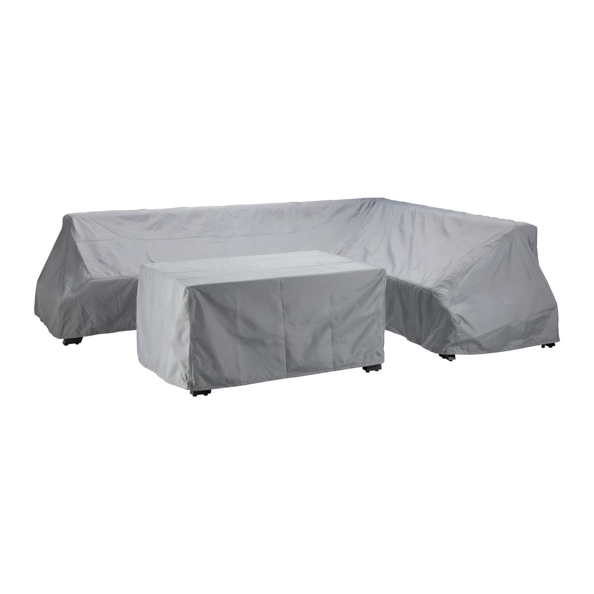 ensemble lounge 3-teilig, Olefingewebe - gris, Modern, métal/matière synthétique - Bessagi Garden