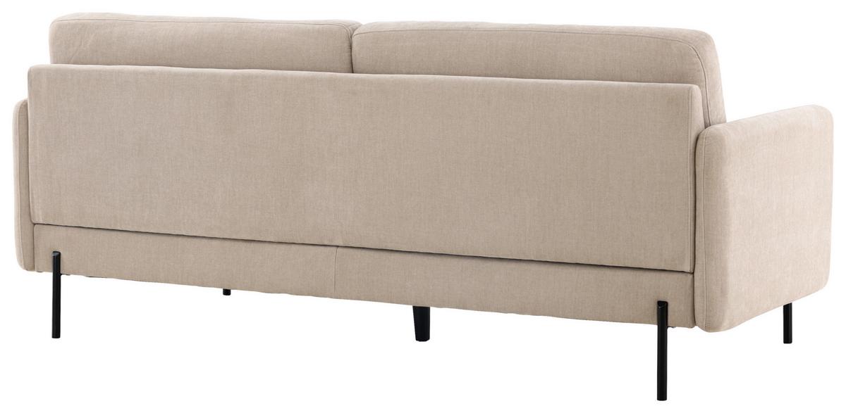 2-SITZER-SOFA ANTIBES - Beige/Schwarz, Design, Textil/Metall (209.5/86/87cm) - Livetastic