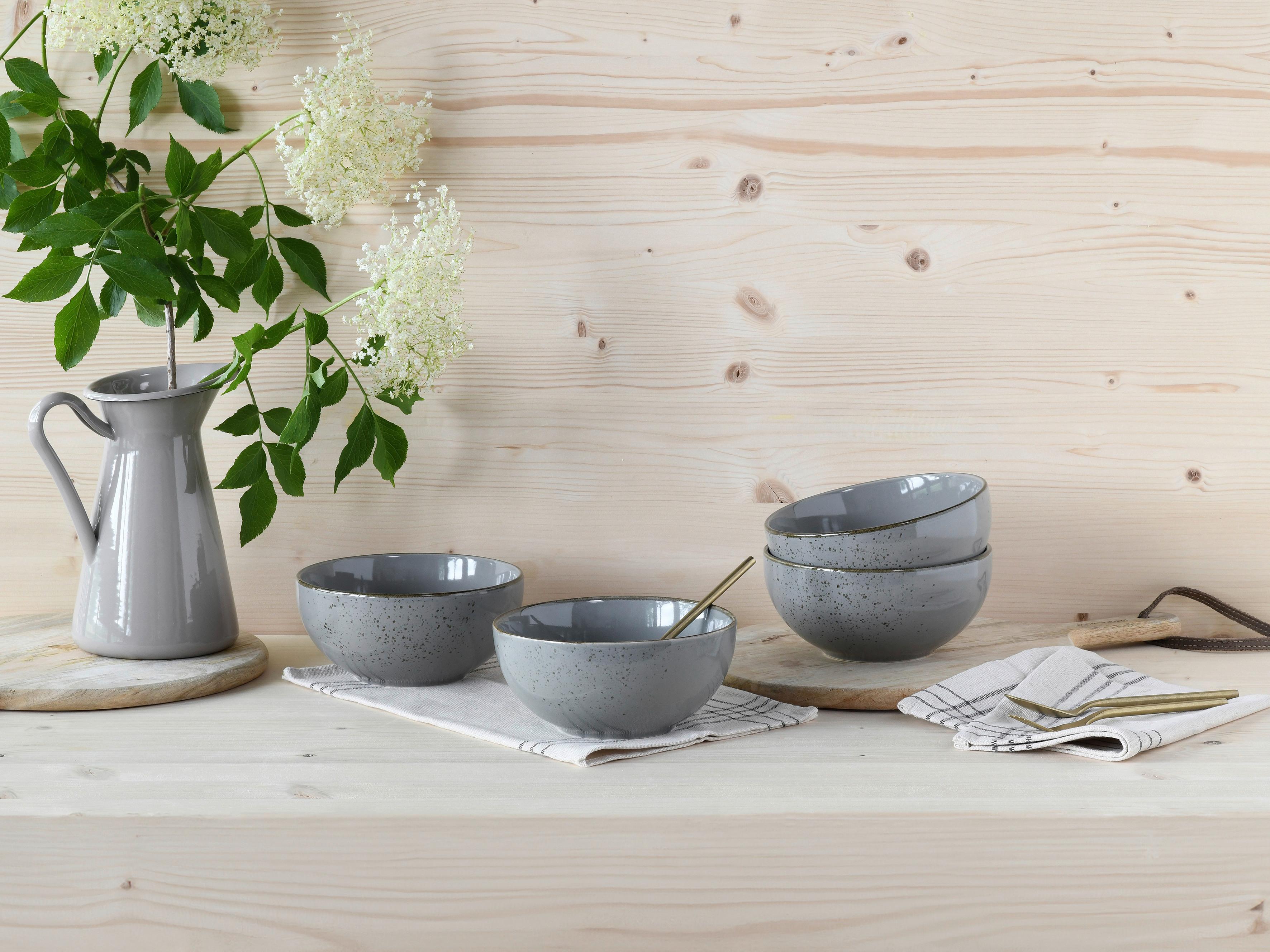 Set Posod Stone, 4-Delni - siva, Design, keramika (17,5cm) - Creatable