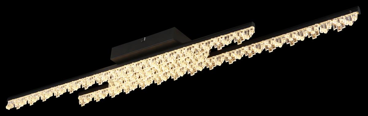 Led Stropna Svjetiljka Hilton - prozirno/crna, Design, metal/plastika (102/12,5/8,5cm) - Globo