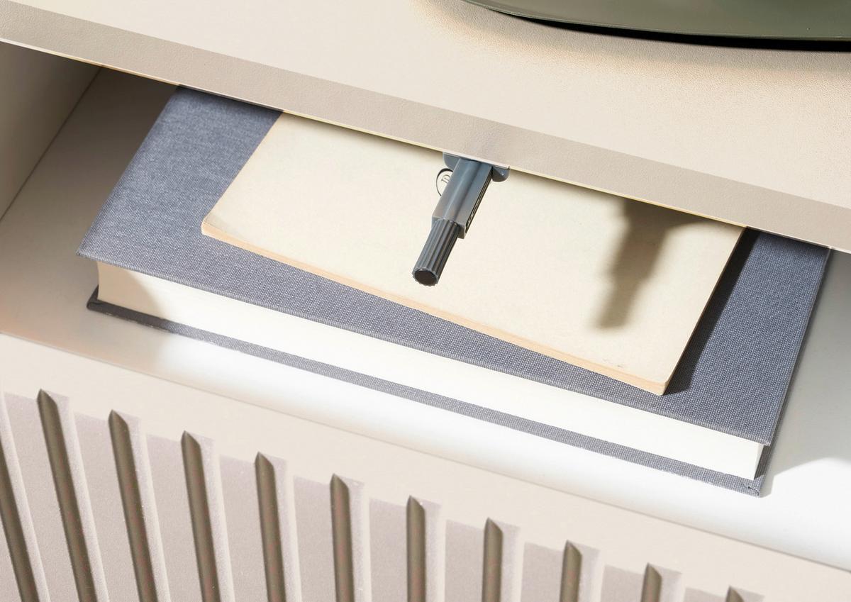 SZAFKA NOCNA TABONI - kaszmir, Konventionell, materiał drewnopochodny (42/14/30cm) - Boxxx