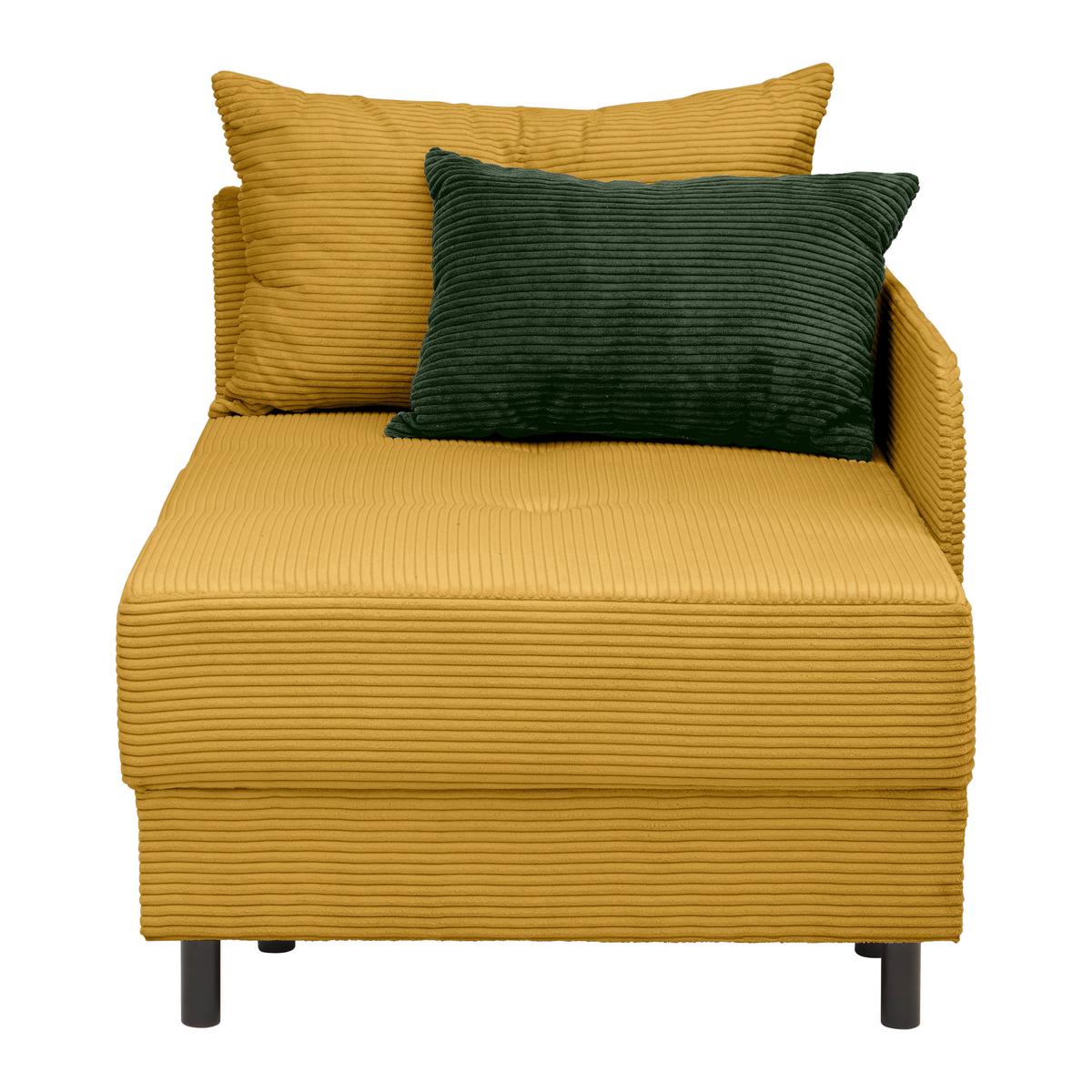 Liege Nova Senfgelb - Senfgelb/Schwarz, MODERN, Holz/Textil (85/62/145cm) - Mömax