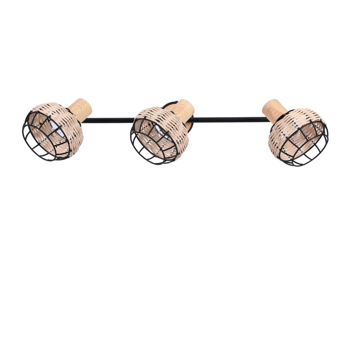 Reflektor Tajga - crna, Natur, drvo/metal (64/12/18cm)