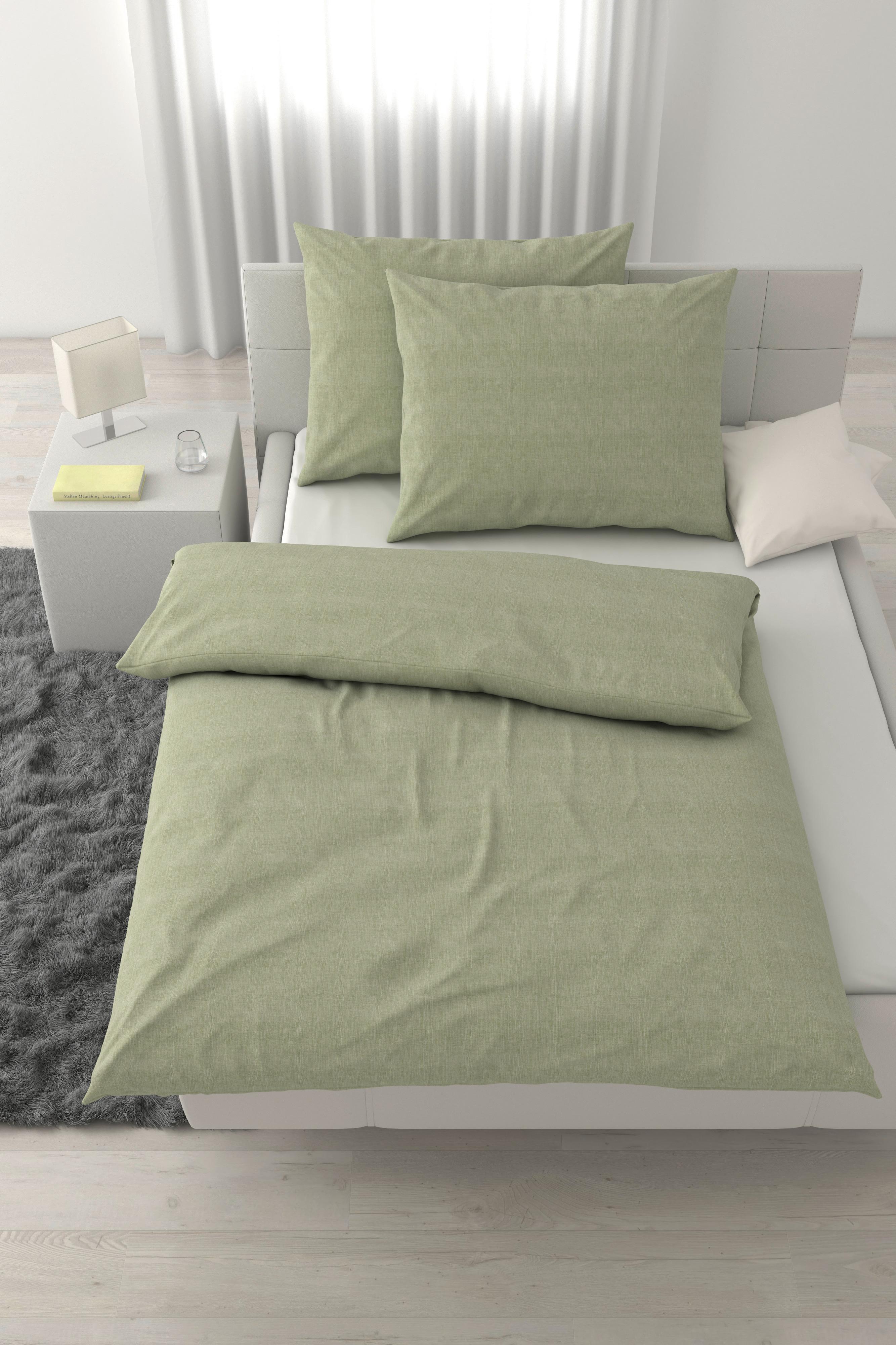Bettwäsche Ty XXL Salbeigrün ca. 200x220cm - Salbeigrün, Textil (200/220cm) - Mömax