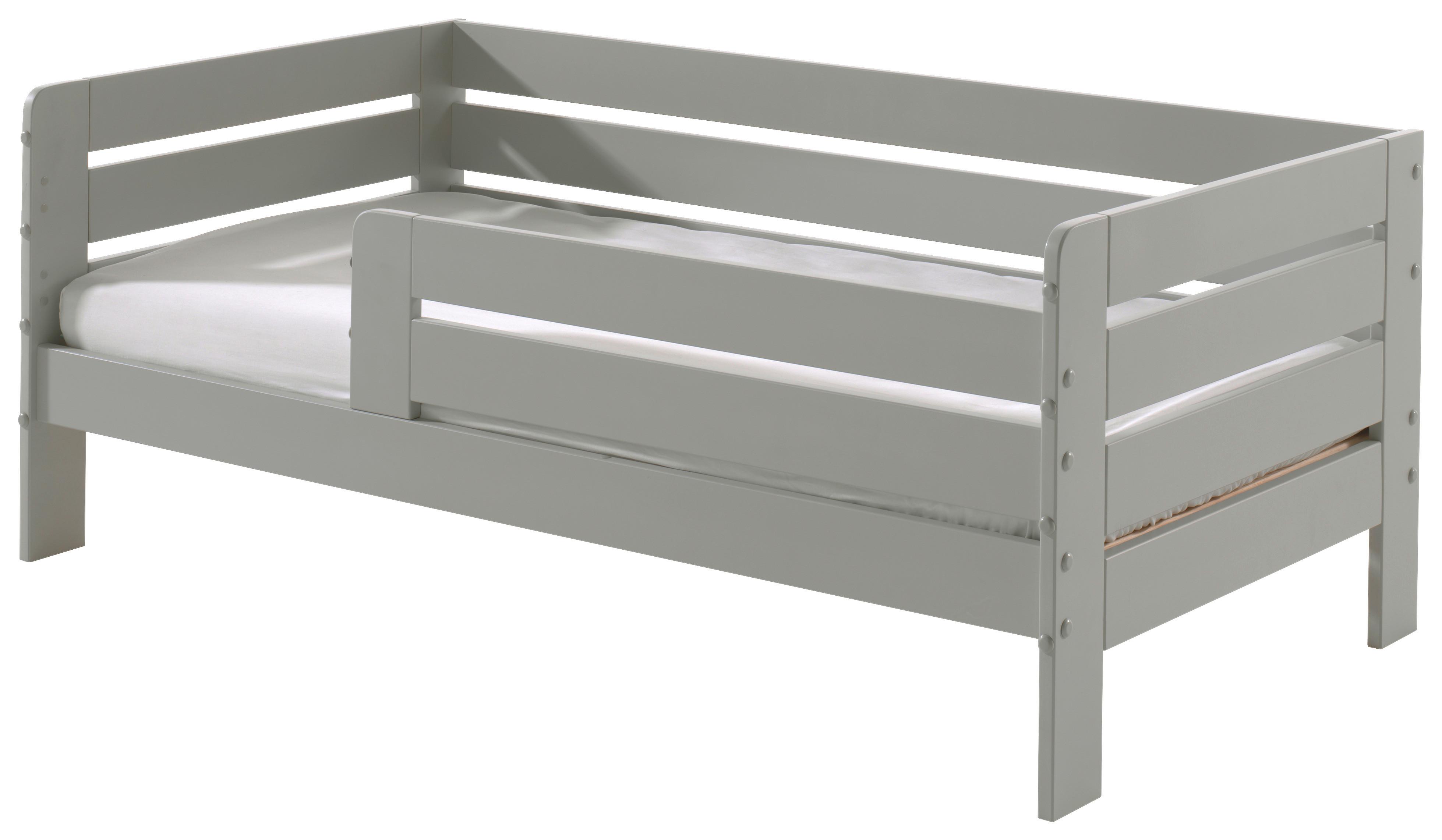 Kinderbett Grau ca. 76x144 cm - Naturfarben/Grau, MODERN, Holz/Holzwerkstoff (70/140cm) - MID.YOU