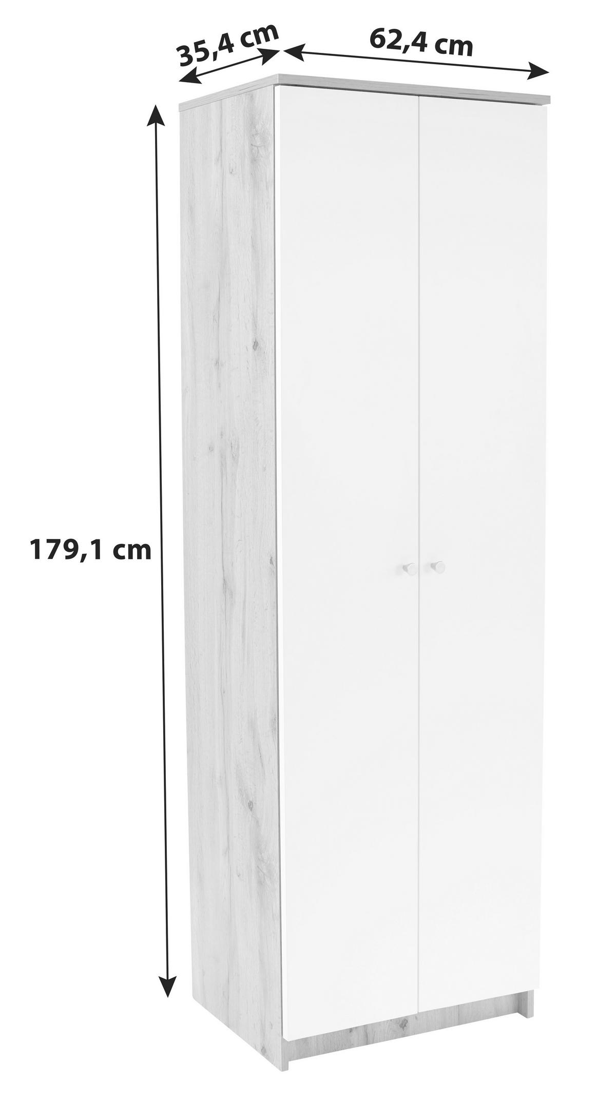 Dulap pentru pantofi KV05 - alb/stejar Artisan, Modern (62,4/178,6/35,4cm) - Best Price