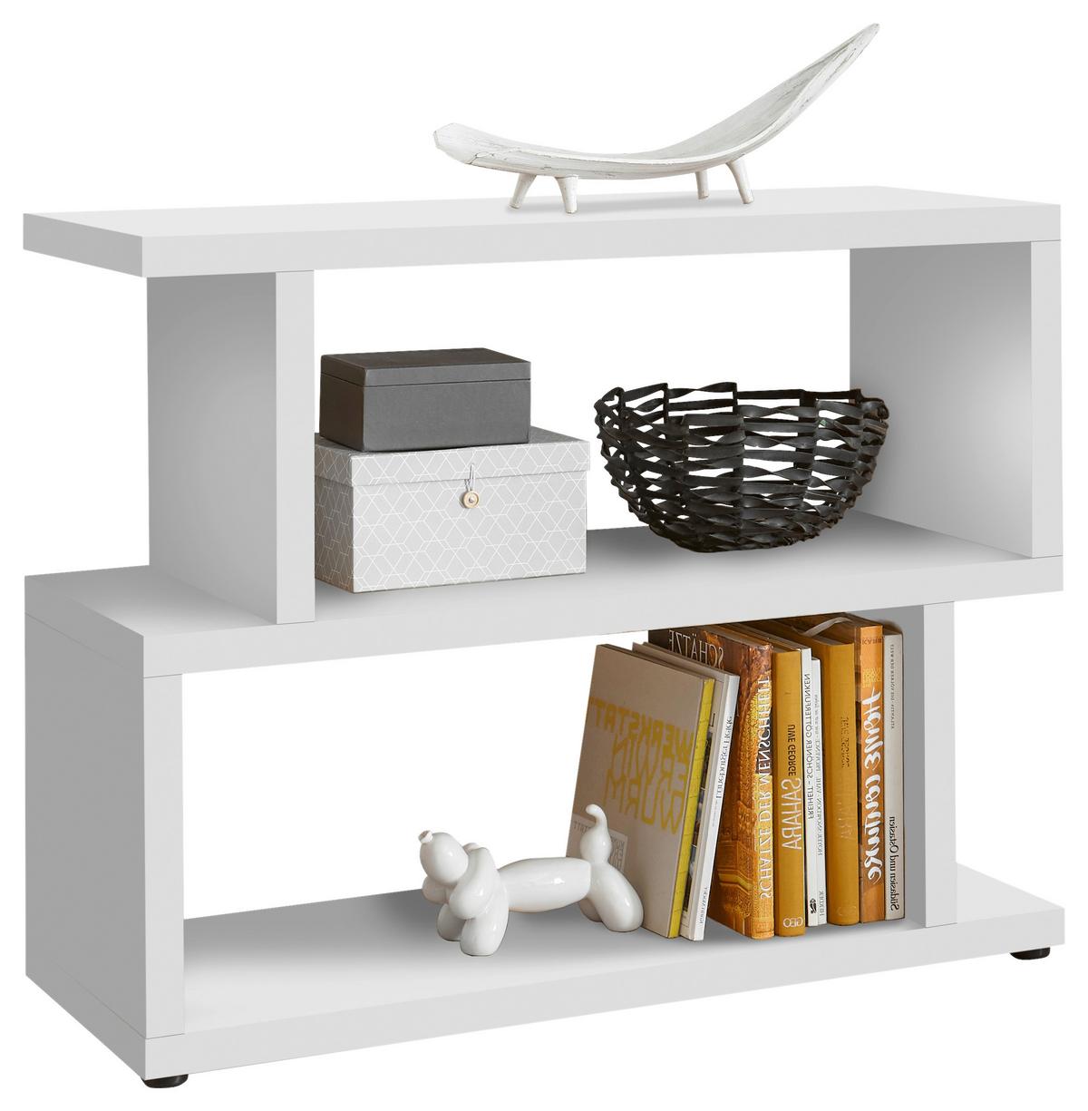 Stenski Regal York, Bela - črna/bela, Basics, leseni material (100/80/38cm) - Modern Living