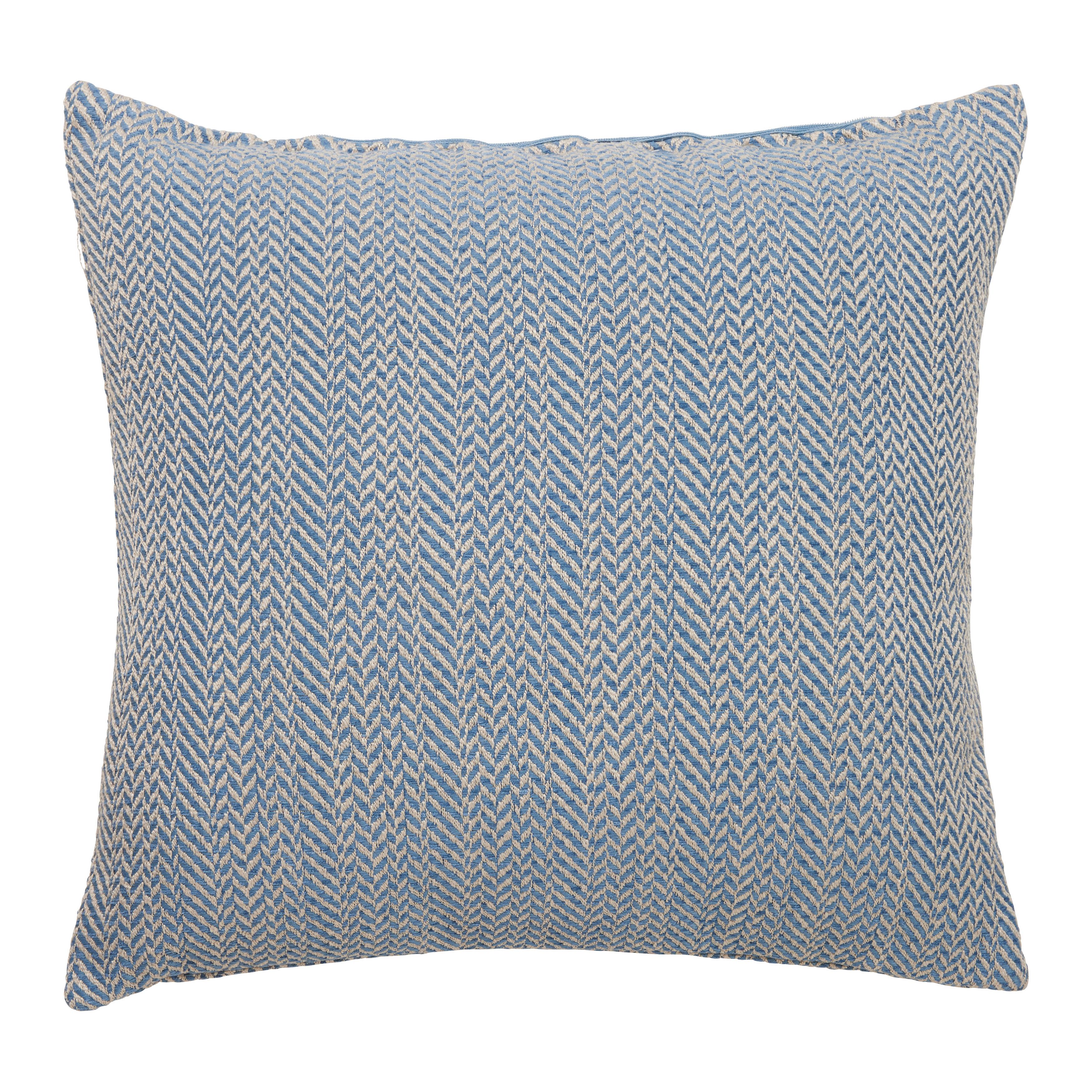 Kissenhülle Mary Zickzack in Blau ca. 45x45cm - Blau, MODERN, Textil (45/45cm) - Mary's