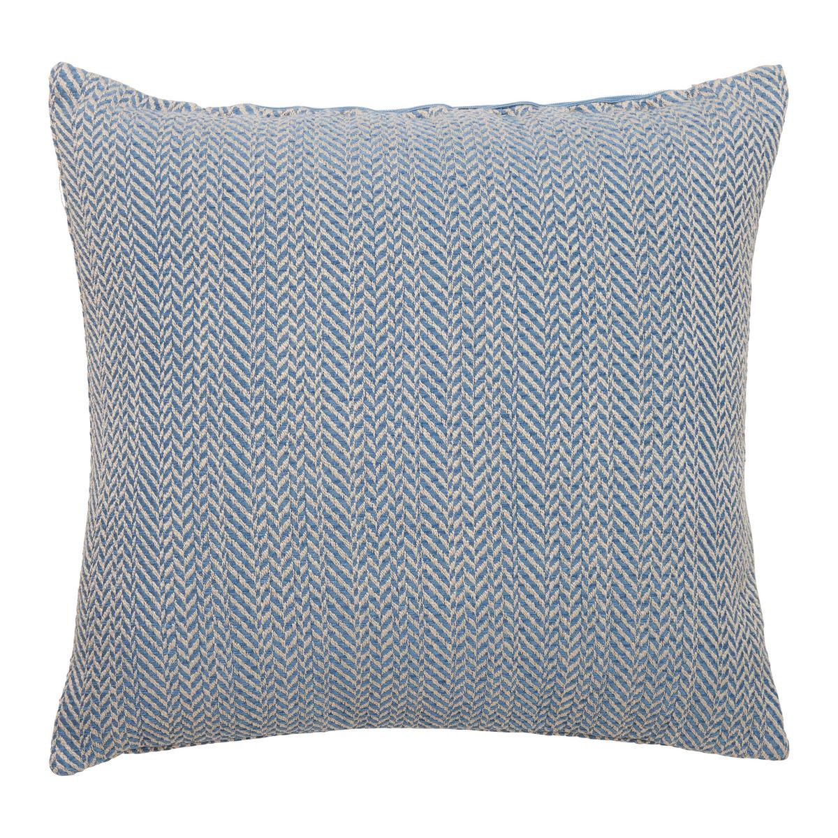 Kissenhülle Mary Zickzack in Blau ca. 45x45cm - Blau, MODERN, Textil (45/45cm) - Mary's