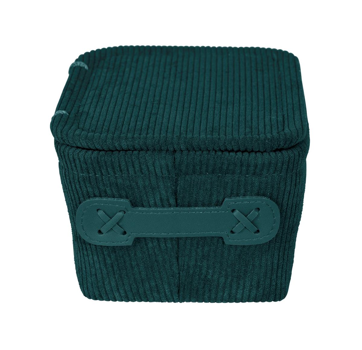 KOSZYCZEK DO PRZECHOWYWANIA ANELA - ciemnozielony, Basics, tkanina (19/10/14cm) - Wenko