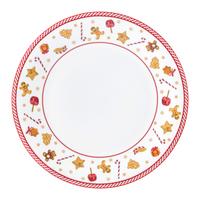 Dessertteller XMAS-Ginger Rot/Weiß Ø ca. 21cm - Rot/Weiß, KONVENTIONELL, Keramik (21cm) - Mömax