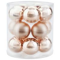 Karácsonyfagömbszett Noel - rózsaszín, Basics, Üveg (6cm) - Modern Living