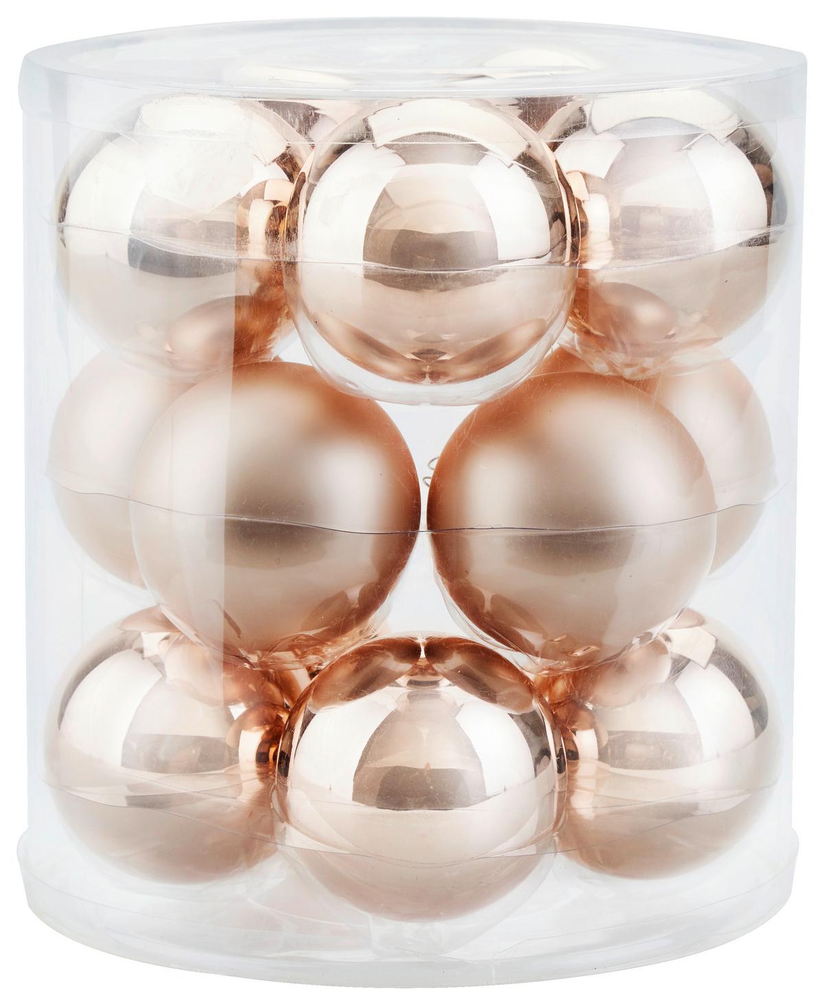 Karácsonyfagömbszett Noel - rózsaszín, Basics, Üveg (6cm) - Modern Living