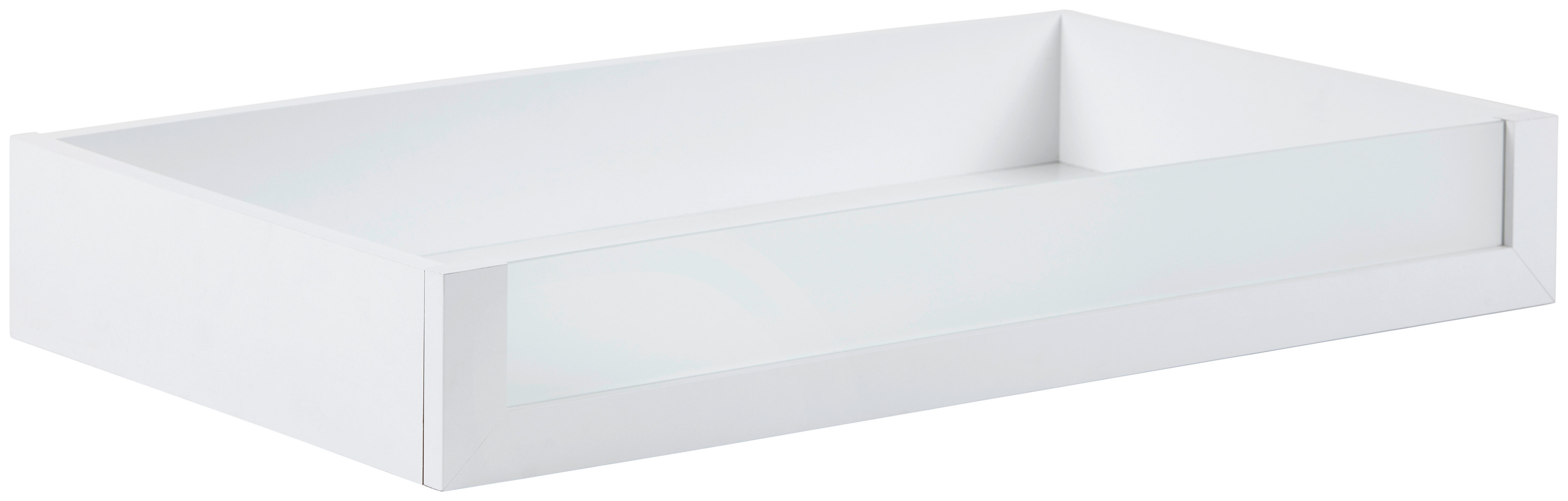 Schublade in Weiß - Weiß, MODERN, Glas/Holzwerkstoff (83/12/45cm) - Based