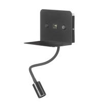 LED-Wandleuchte Schwarz max. 5 Watt - Schwarz, Basics, Metall (16/13/46cm)