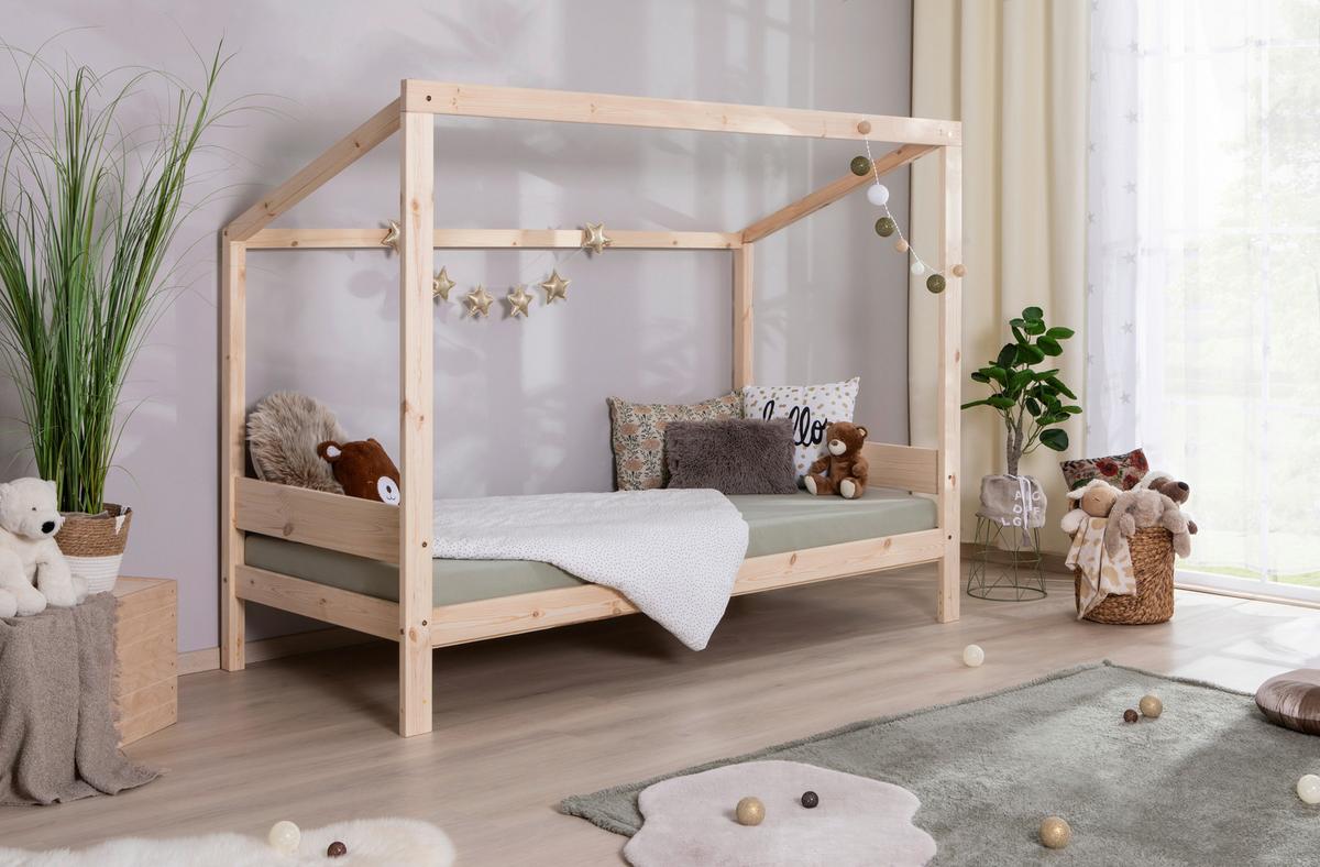 Bodenbett Holz Fußball ca. 90x200 cm - Naturfarben, MODERN, Holz (90/200cm) - MID.YOU