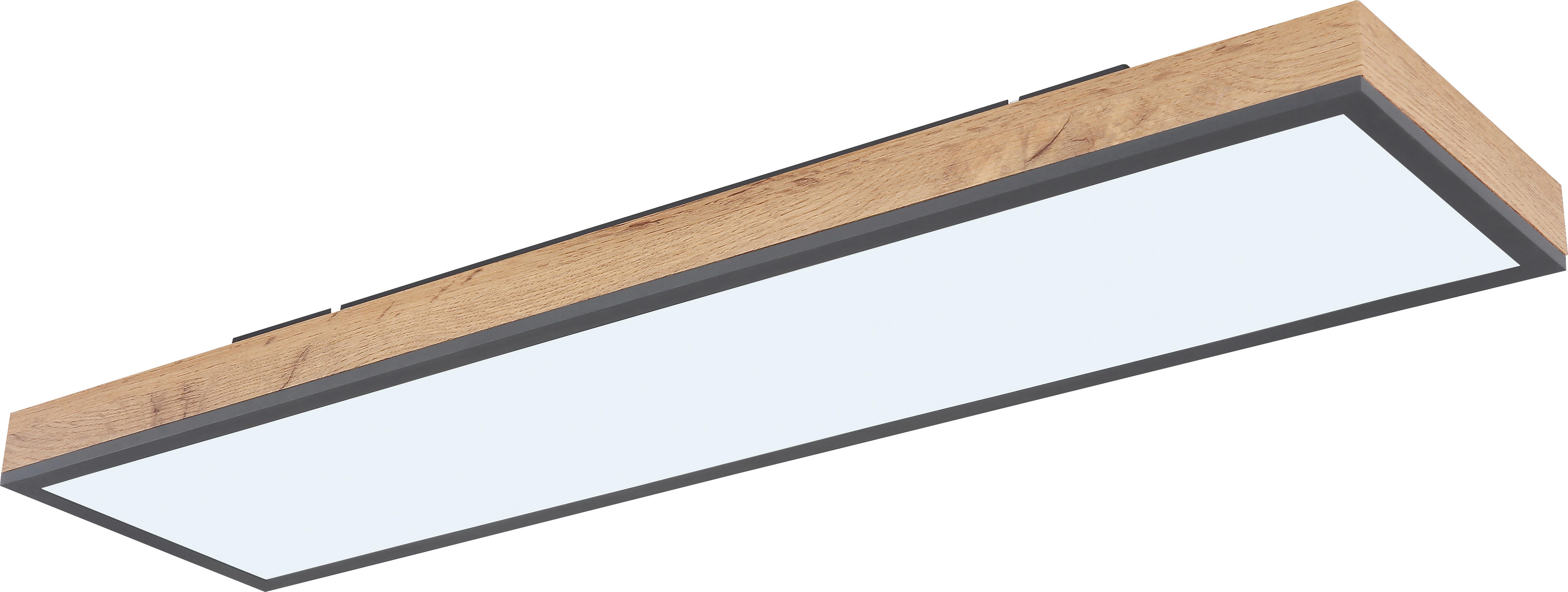 LAMPA SUFITOWA LED LUDWIG *SBN* - opal/kolor grafitowy, Natur, materiał drewnopochodny/tworzywo sztuczne (80/20/7,8cm) - Novel