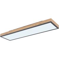 LAMPA SUFITOWA LED LUDWIG *SBN* - opal/kolor grafitowy, Natur, materiał drewnopochodny/tworzywo sztuczne (80/20/7,8cm) - Novel