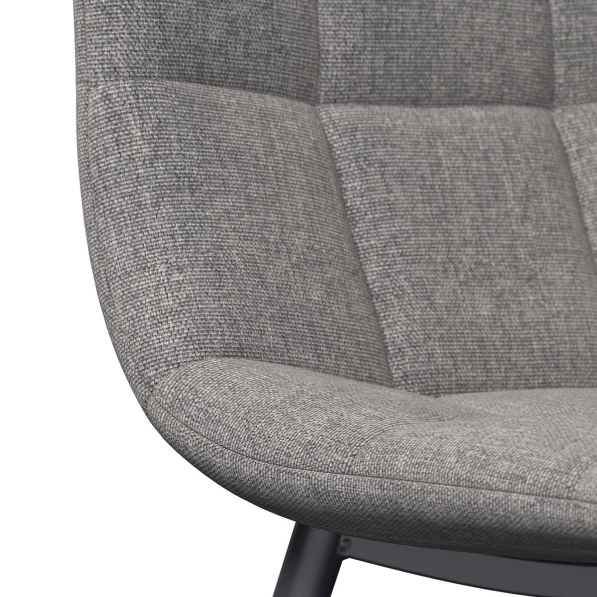 Stuhl Ria Grau Mikrofaser Gepolstert - Schwarz/Grau, MODERN, Textil/Metall (44/87/54cm) - Bessagi Home