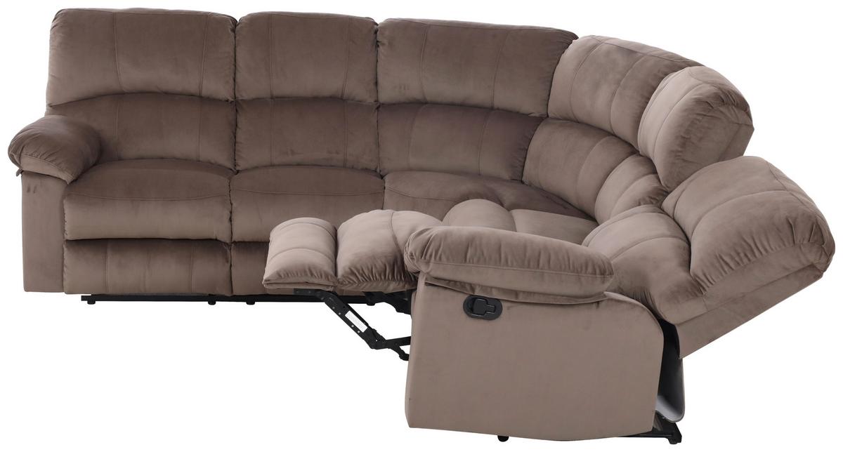 NAROŻNIK LINCOLN - czarny/brązowy, Konventionell, tworzywo sztuczne/tkanina (253/100/253cm) - P & B