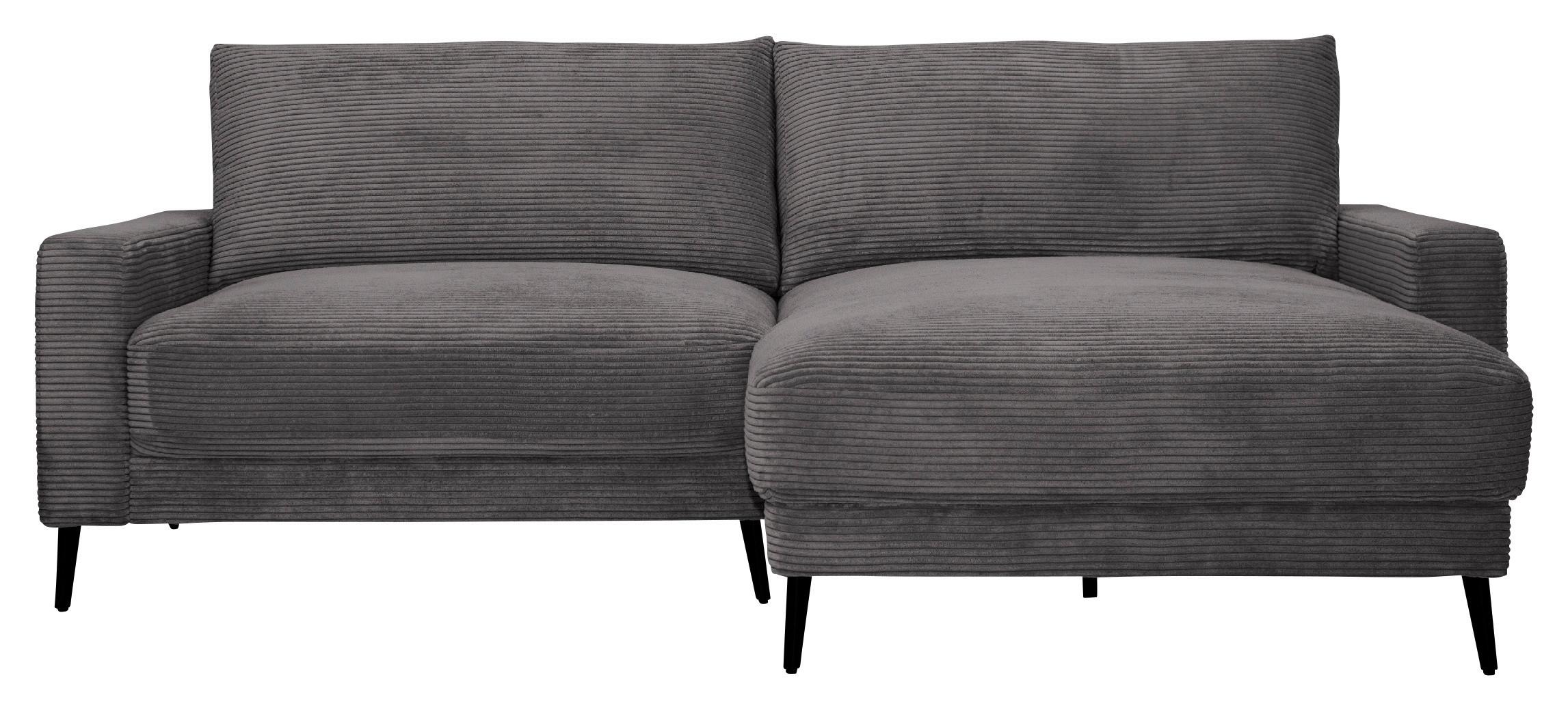 Wohnlandschaft Cora Dunkelgrau - Dunkelgrau/Schwarz, MODERN, Holz/Textil (223/86/161cm) - Mömax