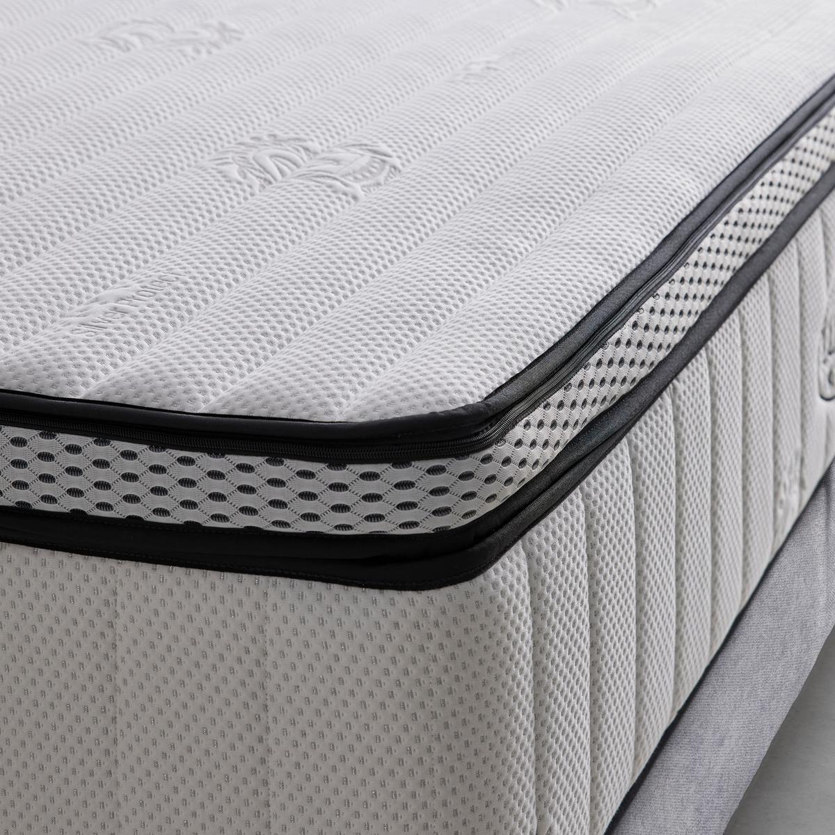 Boxspringbett Queen in Hellgrau ca. 160x200cm - Chromfarben/Goldfarben, Konventionell, Textil (160/200cm) - Premium Living
