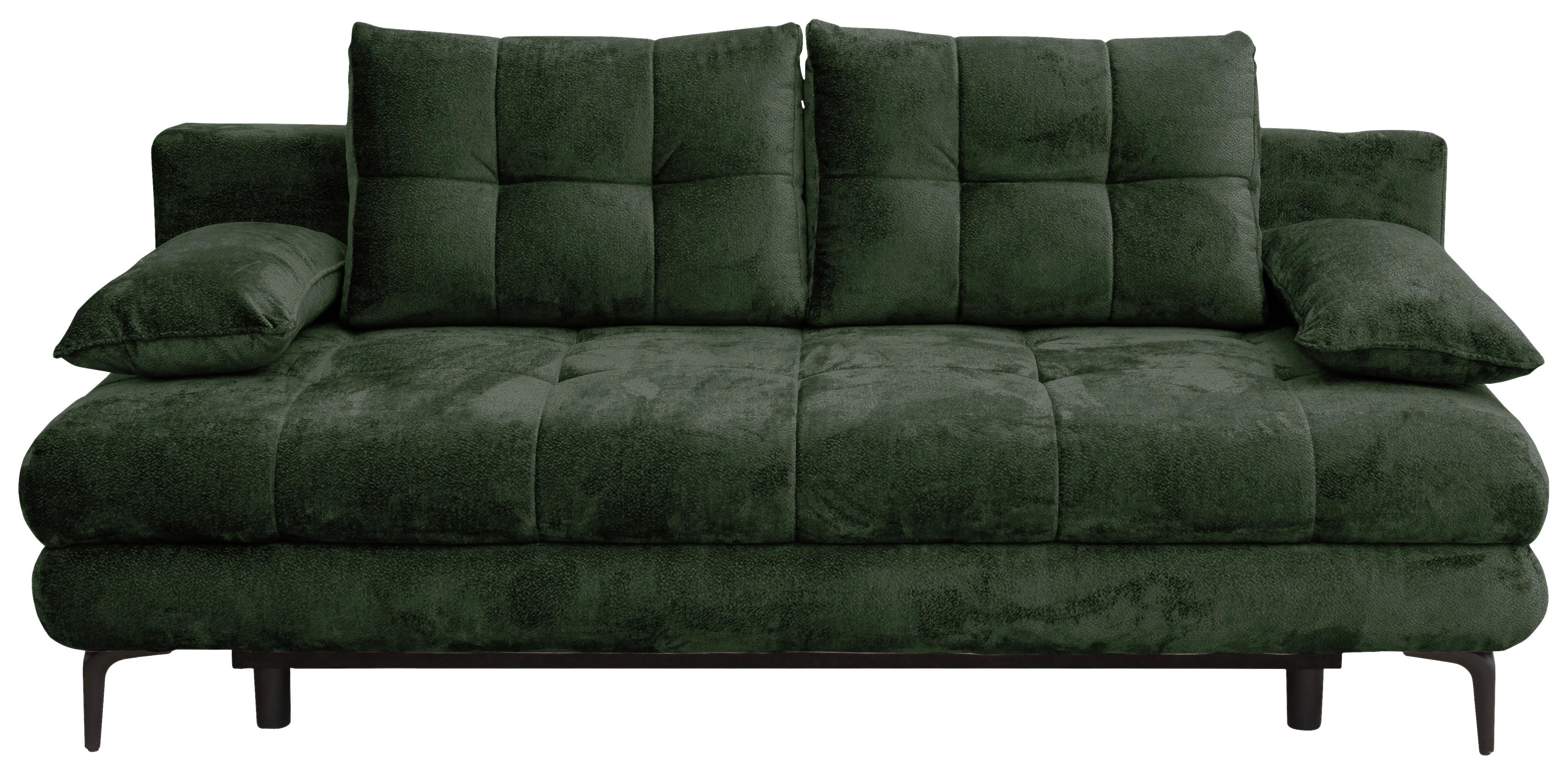 Canapea extensibila PERLA - verde închis, Konventionell, textil (203/94/96cm)