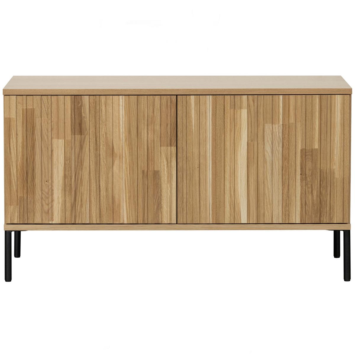 Lowboard Gravure Naturfarben B: 100cm - Schwarz/Naturfarben, Design, Holz/Metall (100/56/44cm) - Livetastic