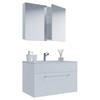 Kopalnica Badinos, Bela - bela/barve aluminija, Moderno, kovina/leseni material (80cm) - MID.YOU