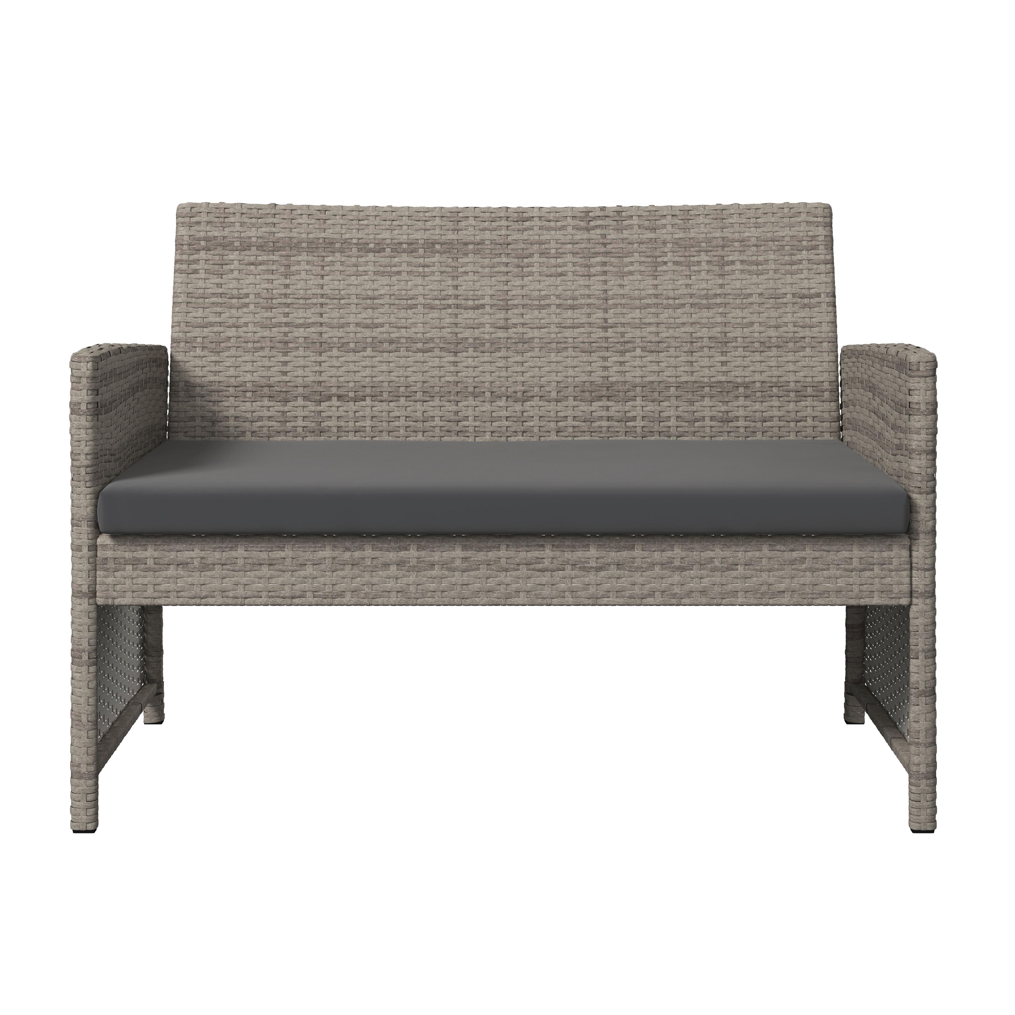 UTEMÖBLER SET MICHELLE 2 - klar/ljusgrå, Basics, metall/glas (62/107/76cm)
