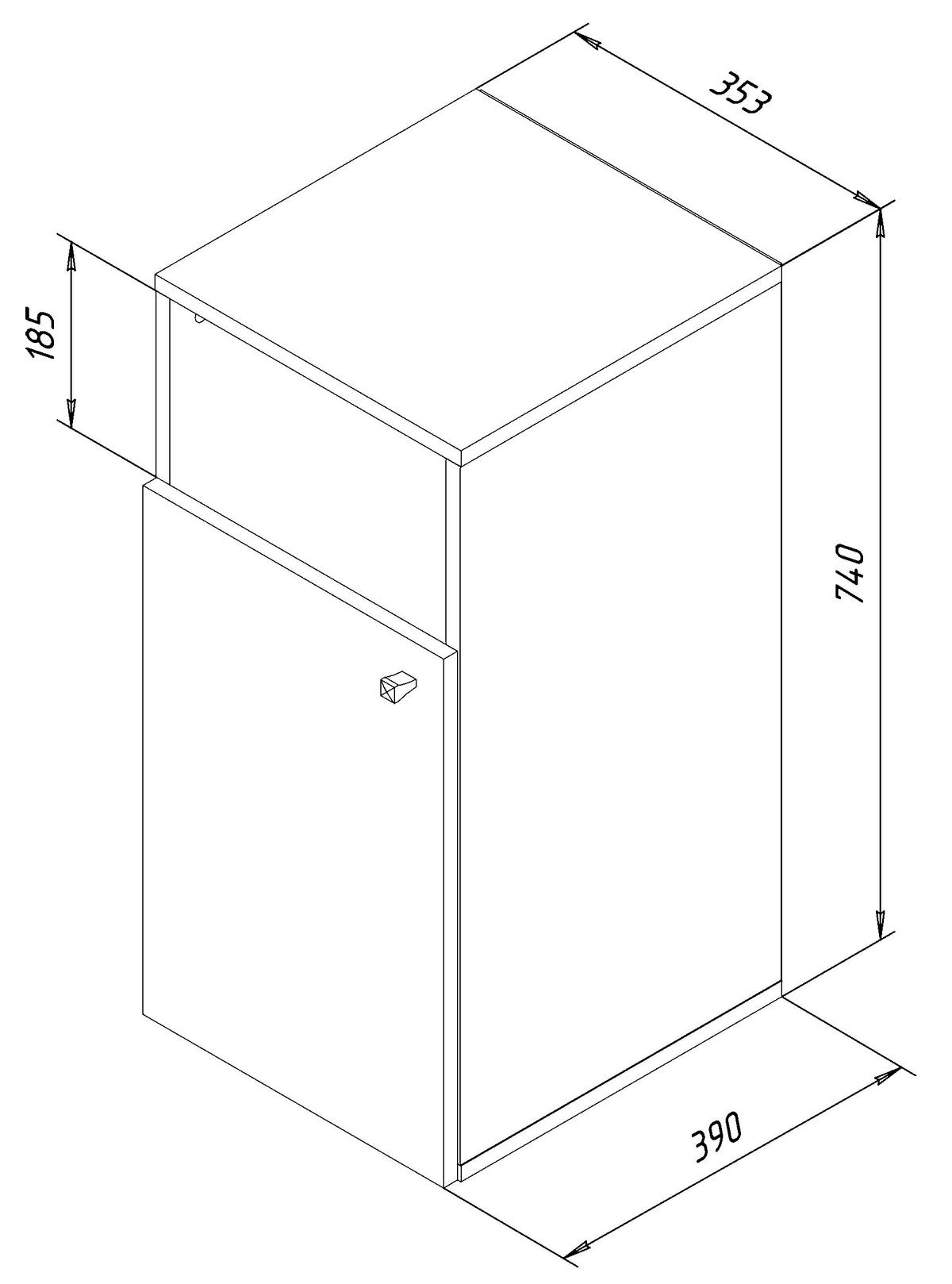 Spodnja Omarica Dreso, Bela - srebrne barve/bela, Moderno, umetna masa/leseni material (40/74/39cm) - MID.YOU