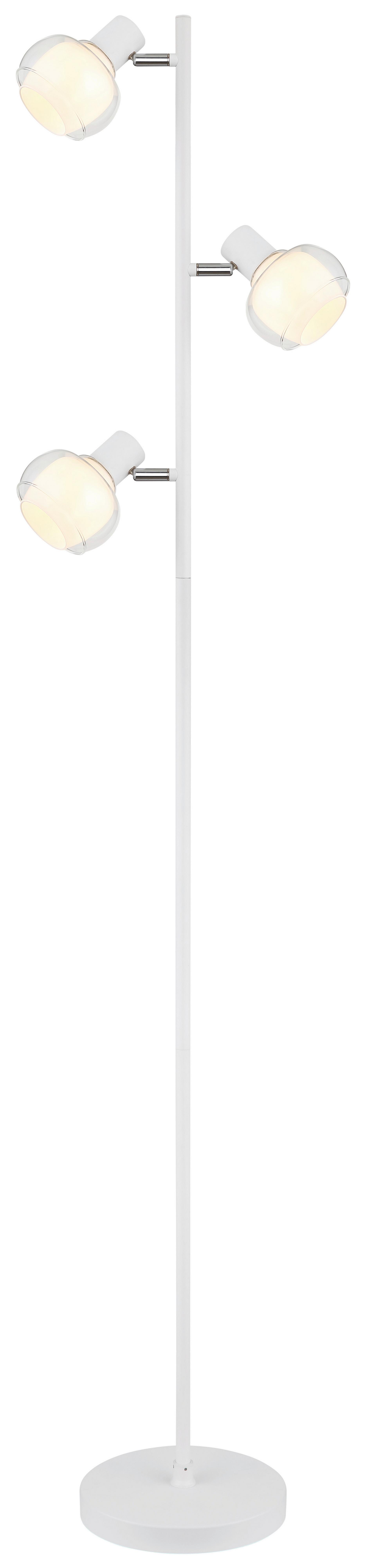 Stoječa Svetilka Tokki - bela/opal, Design, kovina/steklo (25/23/154cm) - Globo