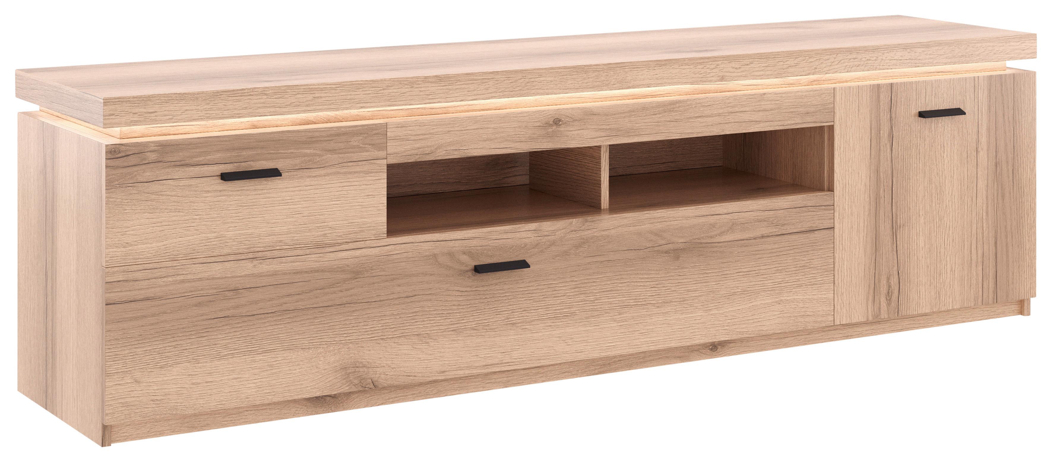 Tv-element Vancouver, Barva Hrasta, Led - barve hrasta/antracit, Moderno, kovina/leseni material (196/57/44cm) - Mömax