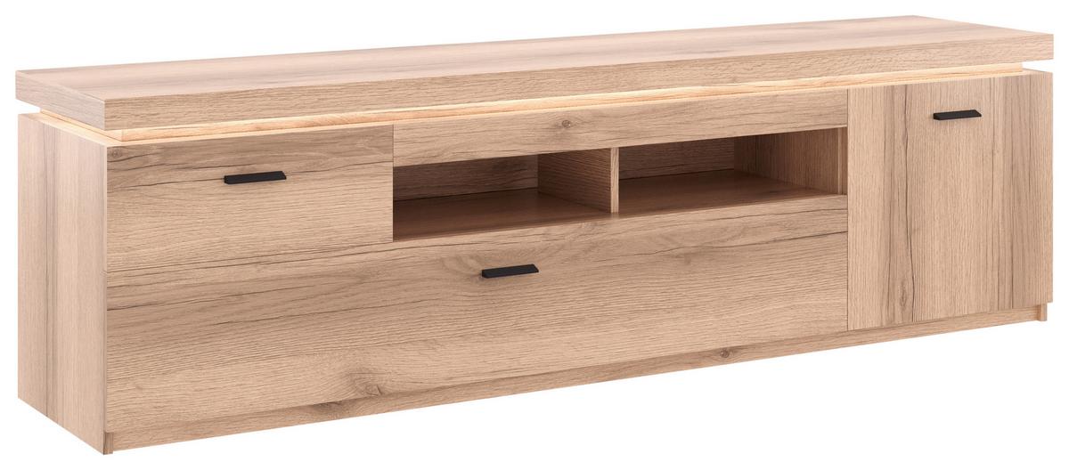 Tv-element Vancouver, Barva Hrasta, Led - barve hrasta/antracit, Moderno, kovina/leseni material (196/57/44cm) - Mömax