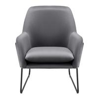 Sessel Kezia Dunkelgrau Samt - Dunkelgrau/Schwarz, MODERN, Textil/Metall (71/84/79cm) - Bessagi Home
