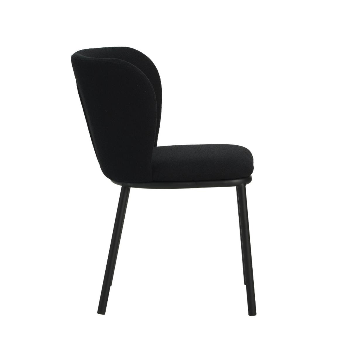 Stuhl-Set Bourges Schwarz - Schwarz, MODERN, Textil/Metall (52/80/44cm) - MID.YOU