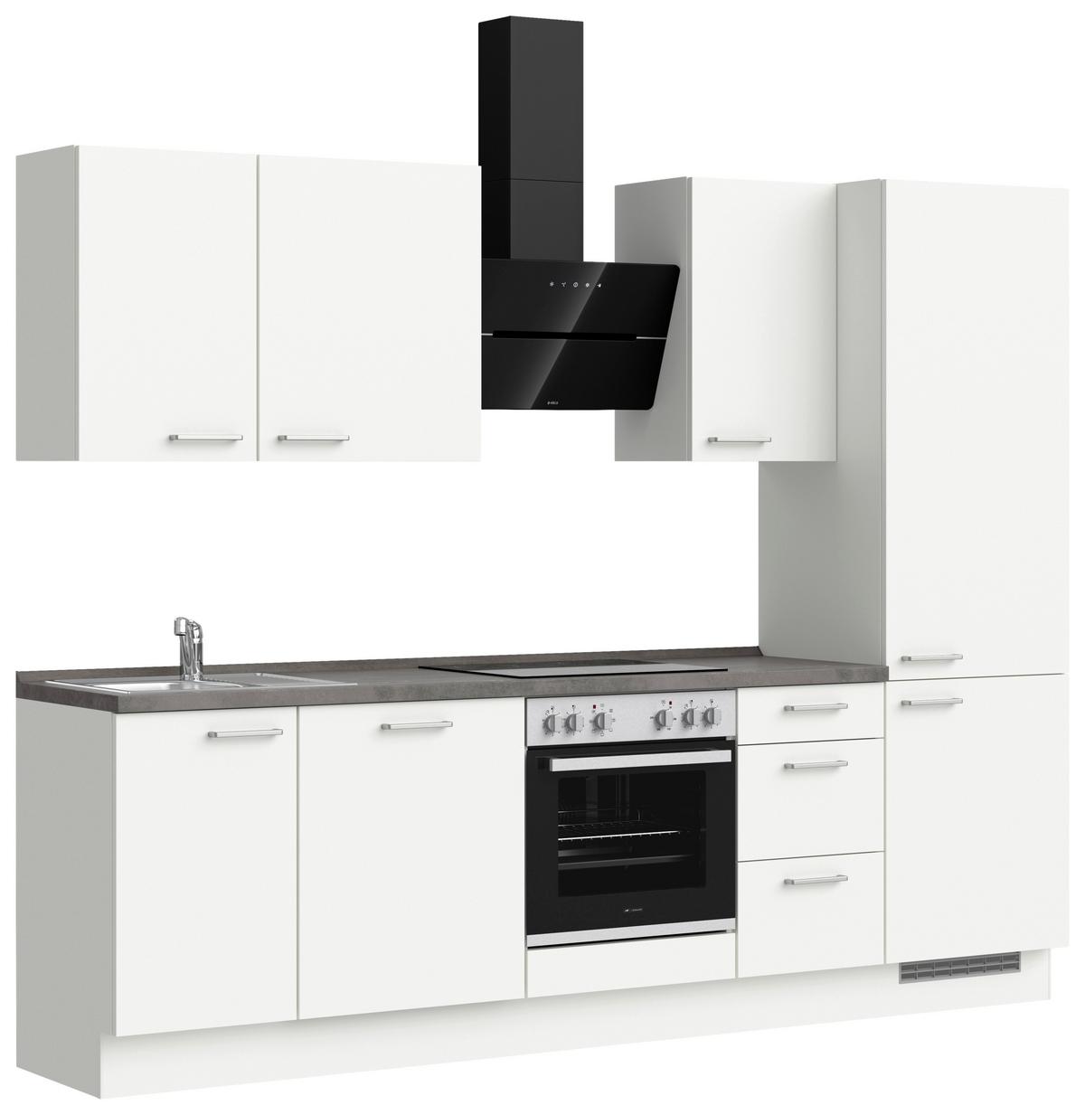 Küchenleerblock Touch High o. Geräte Weiß - Edelstahlfarben/Weiß, MODERN, Holzwerkstoff/Metall (270cm) - Nobilia