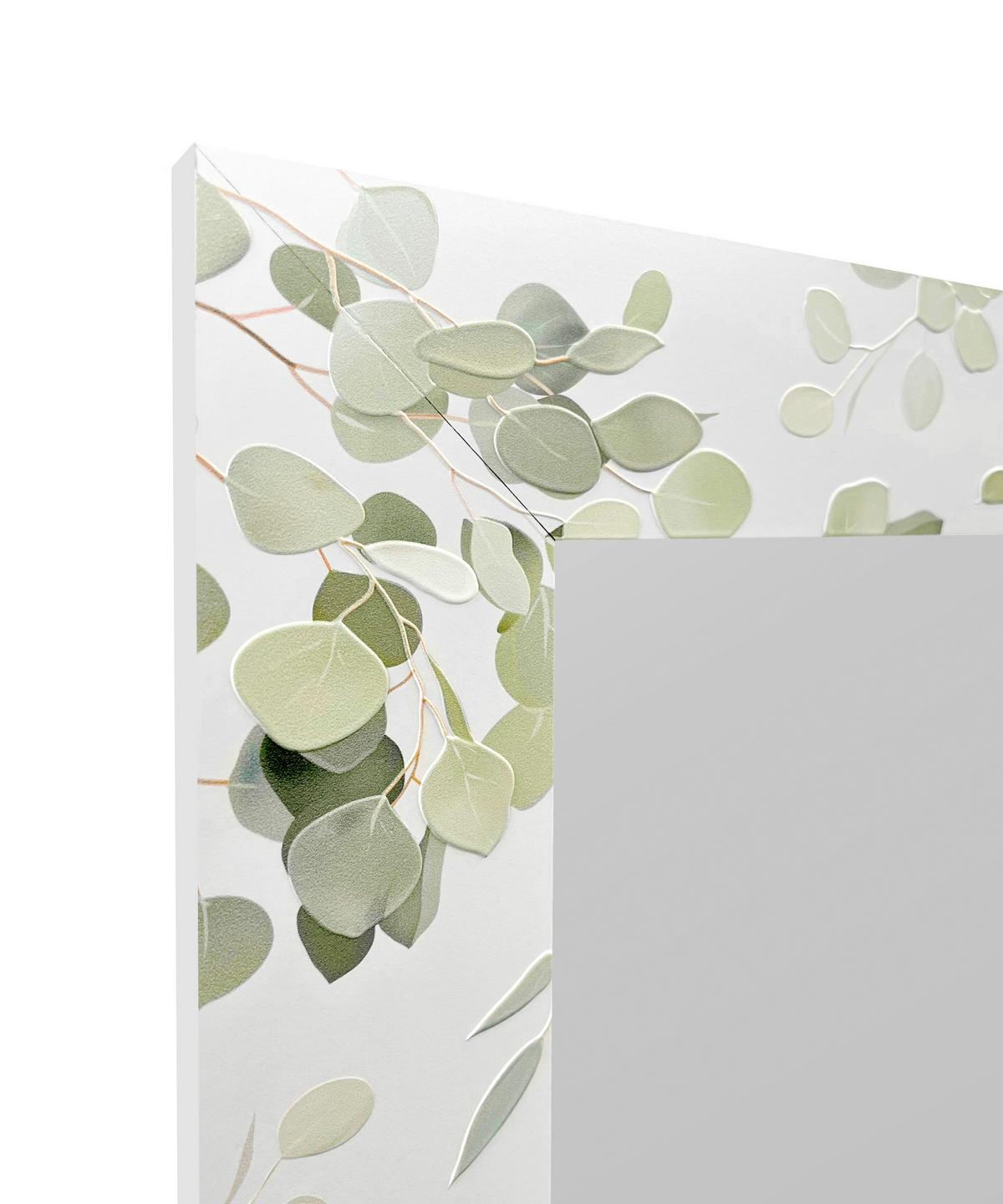 Oglindă Mediterraneo - alb/verde, Modern, sticlă/material pe bază de lemn (71/172/3cm) - Premium Living
