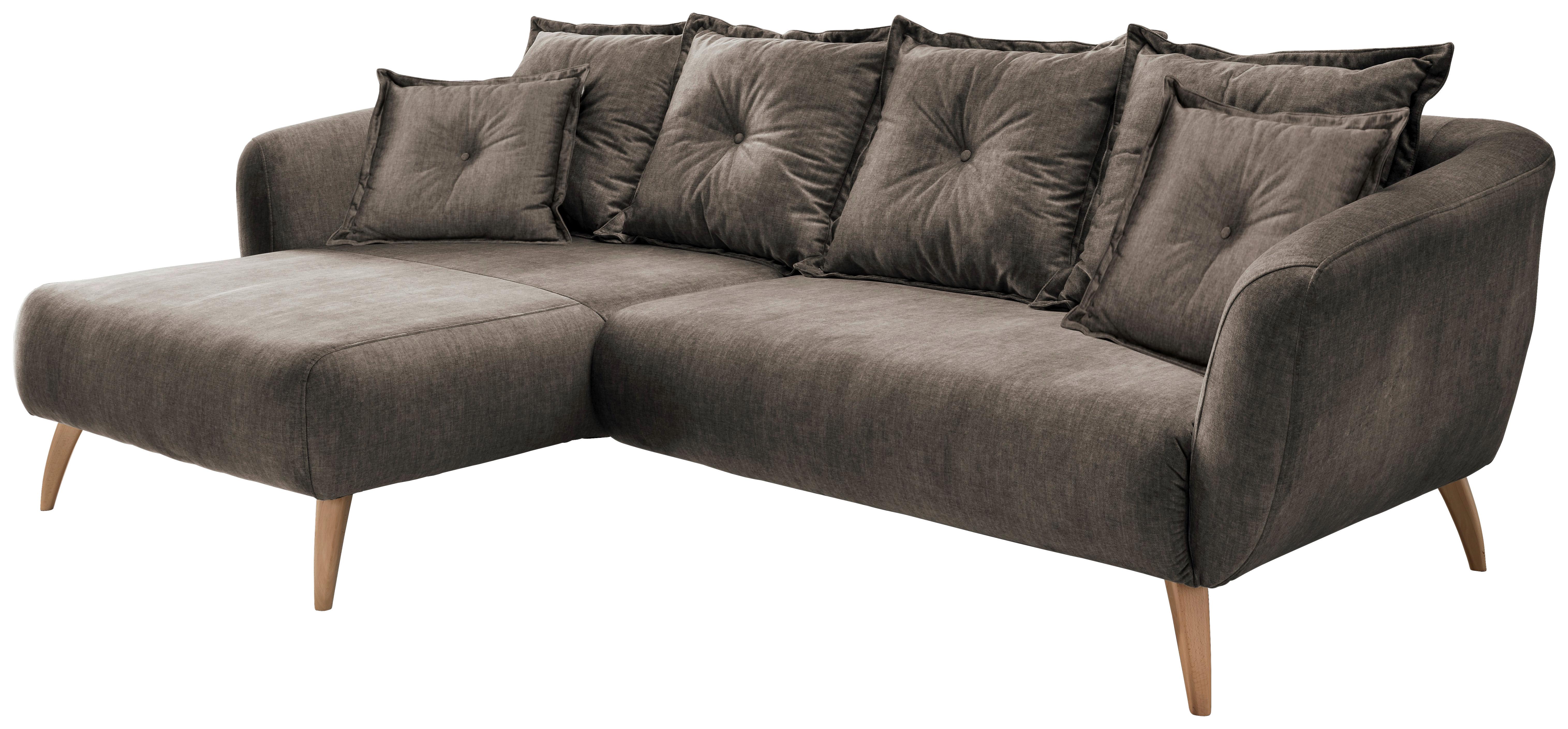 Wohnlandschaft Baggio Braun Velours - Buchefarben/Braun, MODERN, Holz/Textil (162/277cm) - Livetastic
