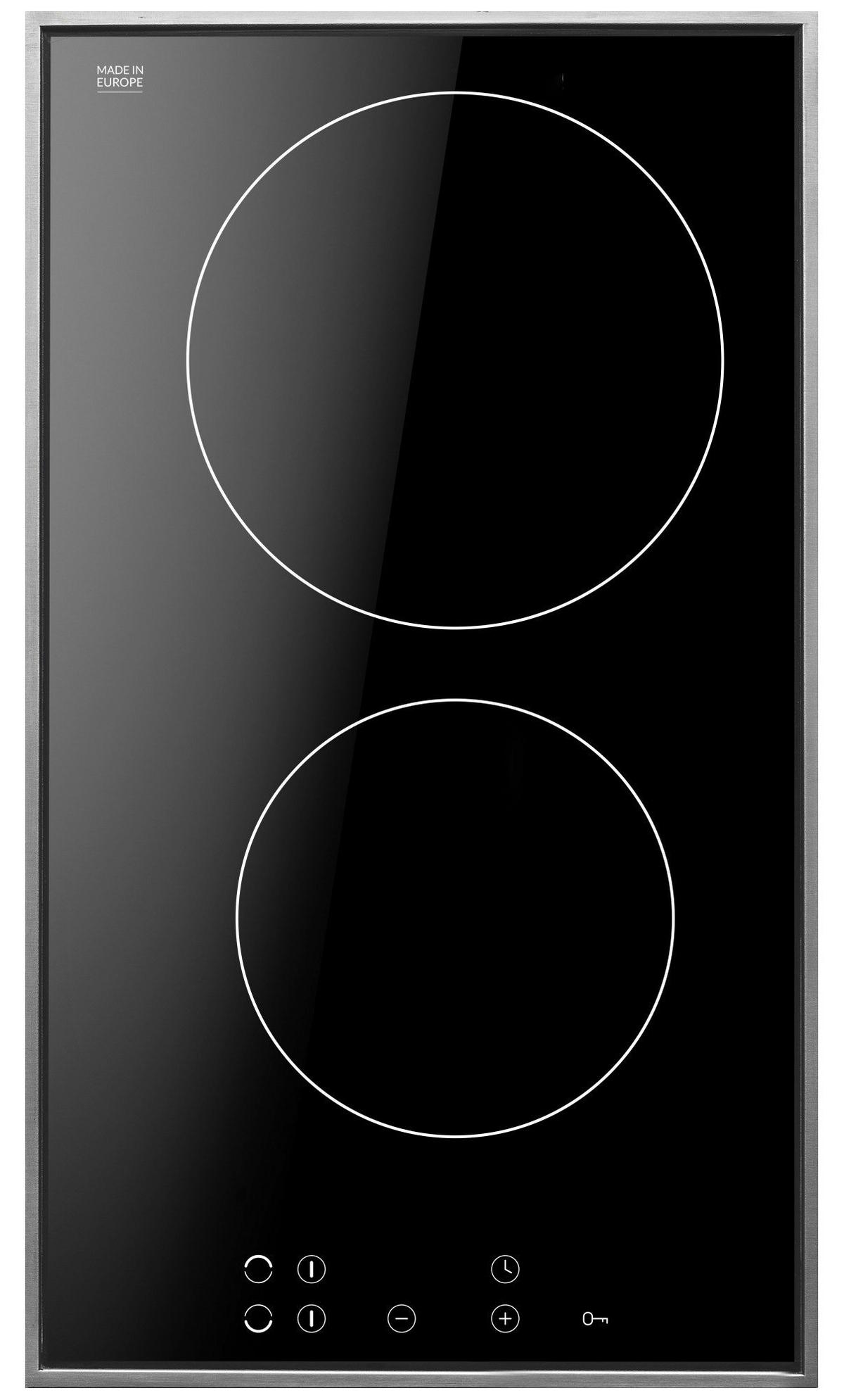 Glaskeramikkochfeld KMC13381E - Edelstahlfarben/Schwarz, MODERN (30/50,5cm) - Amica