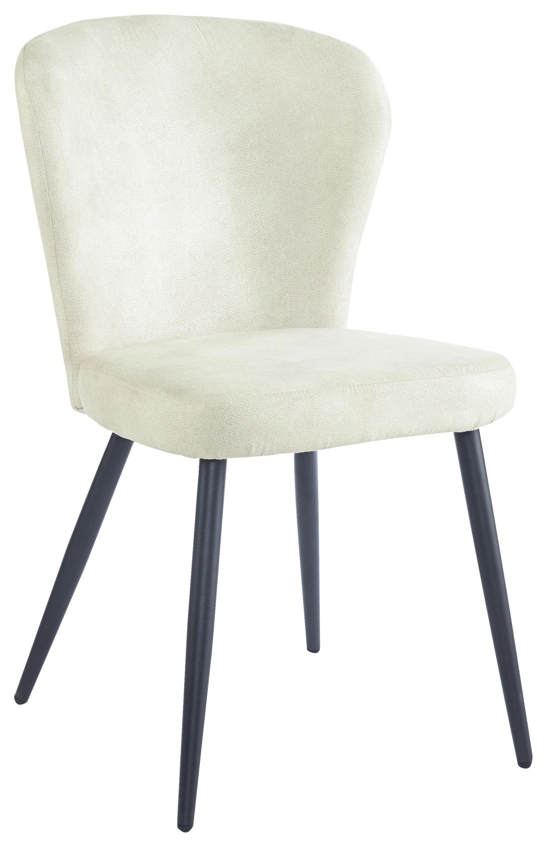 Stuhl Lynn in Beige - Beige/Schwarz, Modern, Textil/Metall (51/86/65cm) - Mömax
