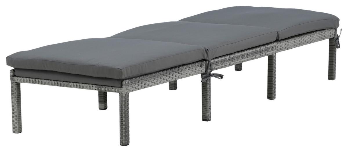 Gartenliege Bilbao ca. 59x84x198 cm Grau - Grau, KONVENTIONELL, Kunststoff/Textil (59/84/198cm) - Gardenson