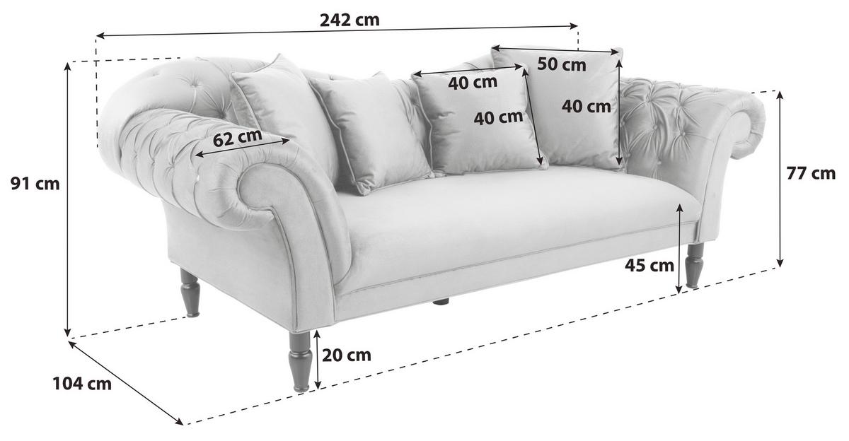 CANAPEA CU 3 LOCURI CUPIDO - ruginiu, Design, textil (242/91/104cm) - Mömax