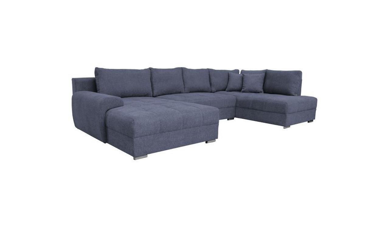 Kutna Garnitura Senso - tamno plava/boje kroma, Moderno, tekstil/drvo (183/346/197cm) - Modern Living