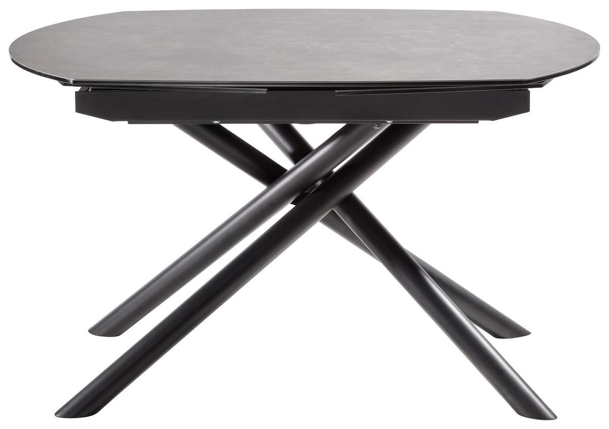 STÓŁ DO JADALNI BINZ -EXKLUSIV- - antracytowy/czarny, Design, metal/szkło (130-190/100/77cm) - Novel