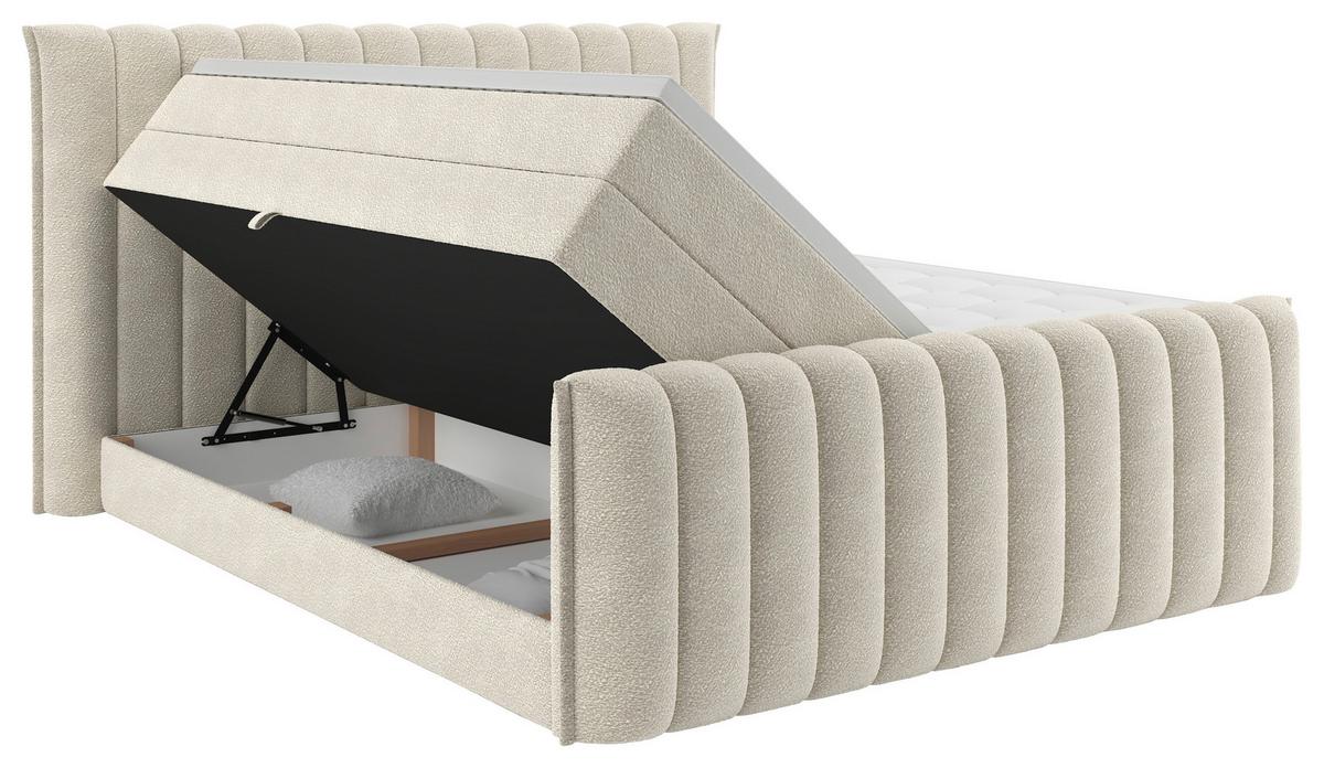 PAT BOXSPRING LINA - bej, Konventionell, plastic/lemn (200/200cm) - Premium Living