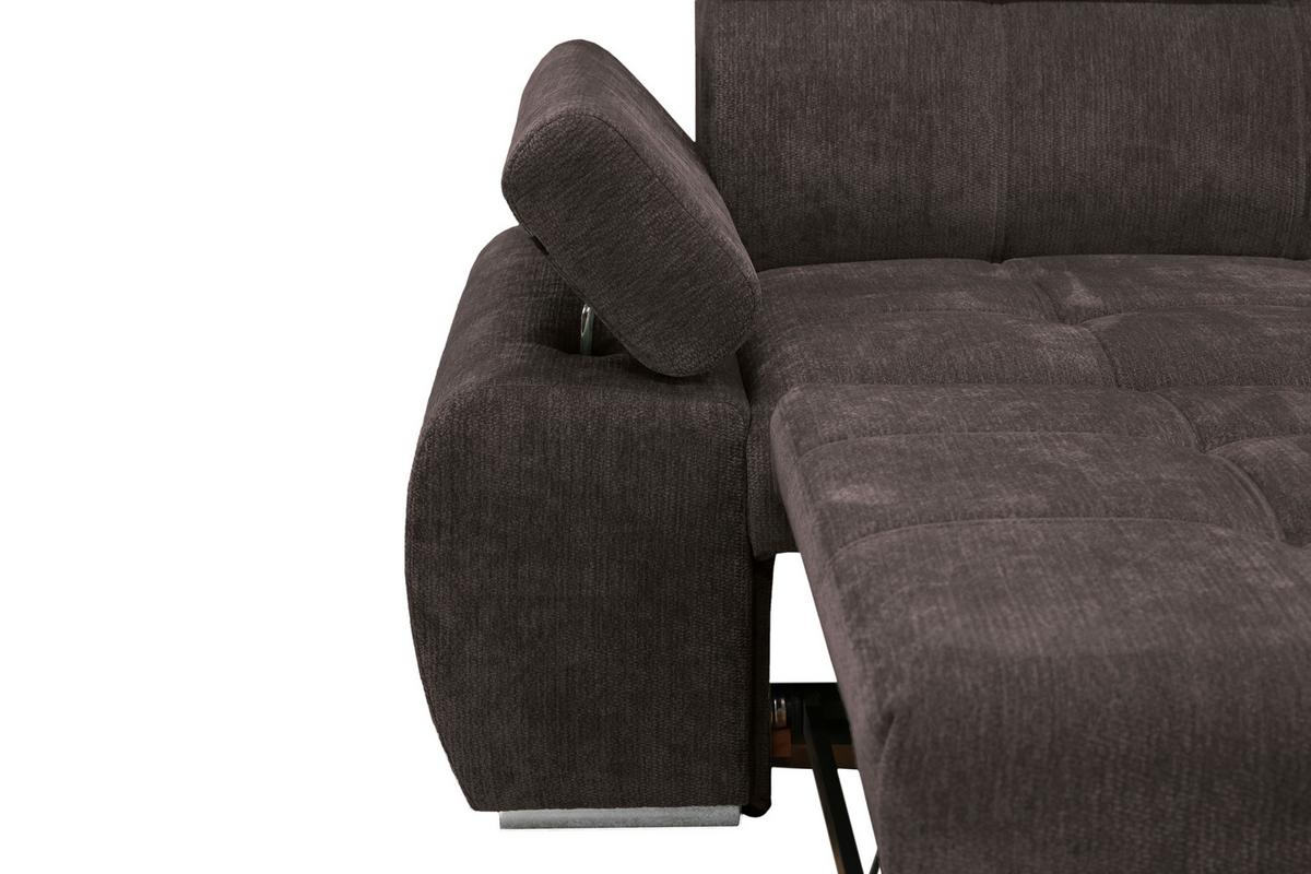 Kutna Garnitura Vegas - tamno smeđa/srebrne boje, Design, drvo/tekstil (294/173cm) - Modern Living