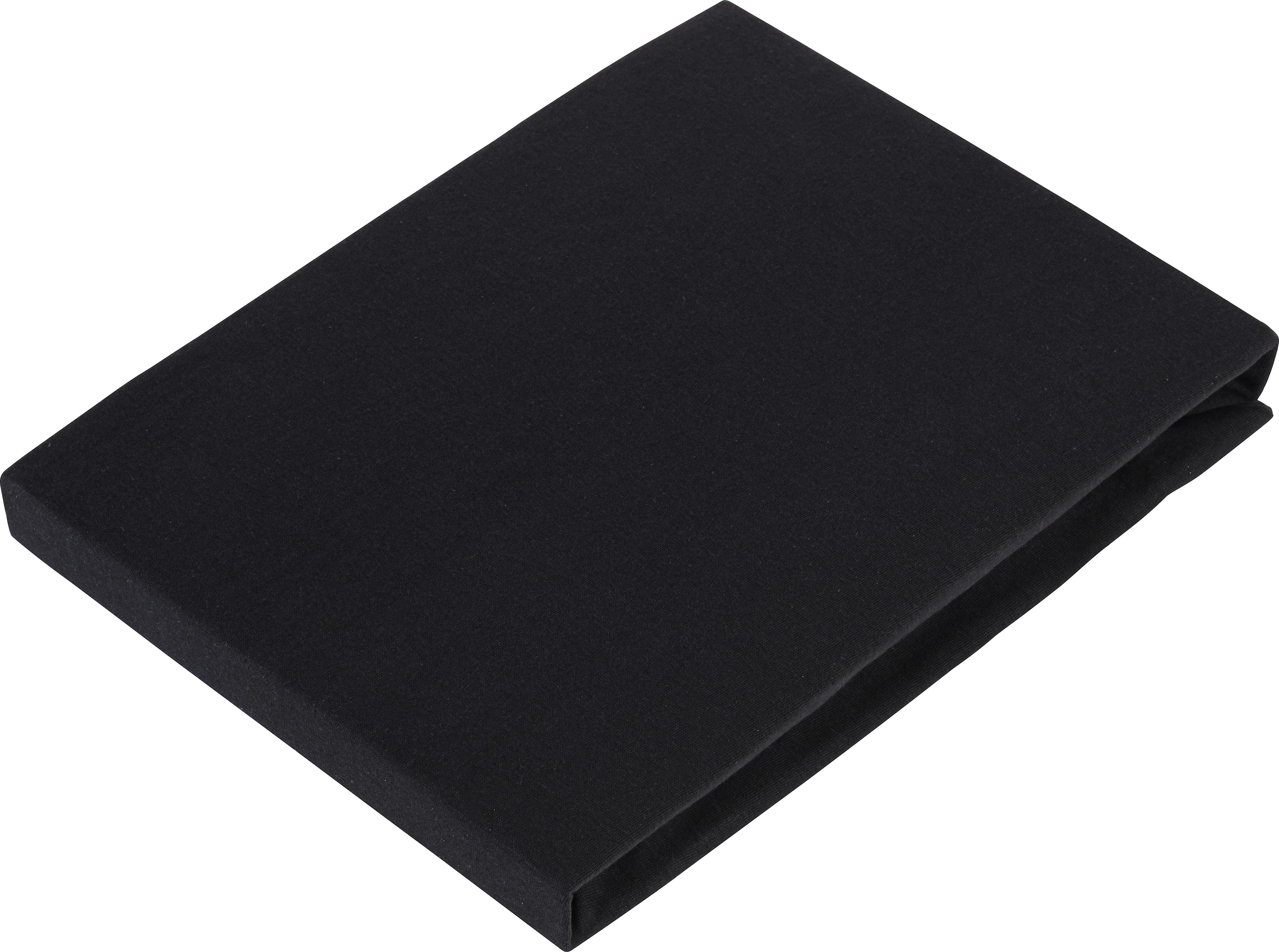 Cearşaf cu elastic Basic - negru, textil (100/200cm) - Modern Living