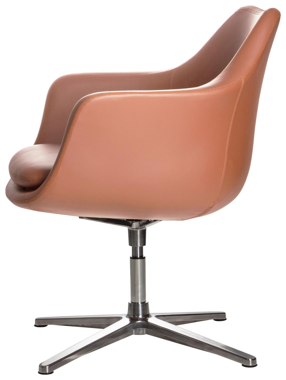 Vrtljivi Stol Artemia, Rjava - srebrne barve/rjava, Basics, kovina/tekstil (67/85/63cm) - MID.YOU