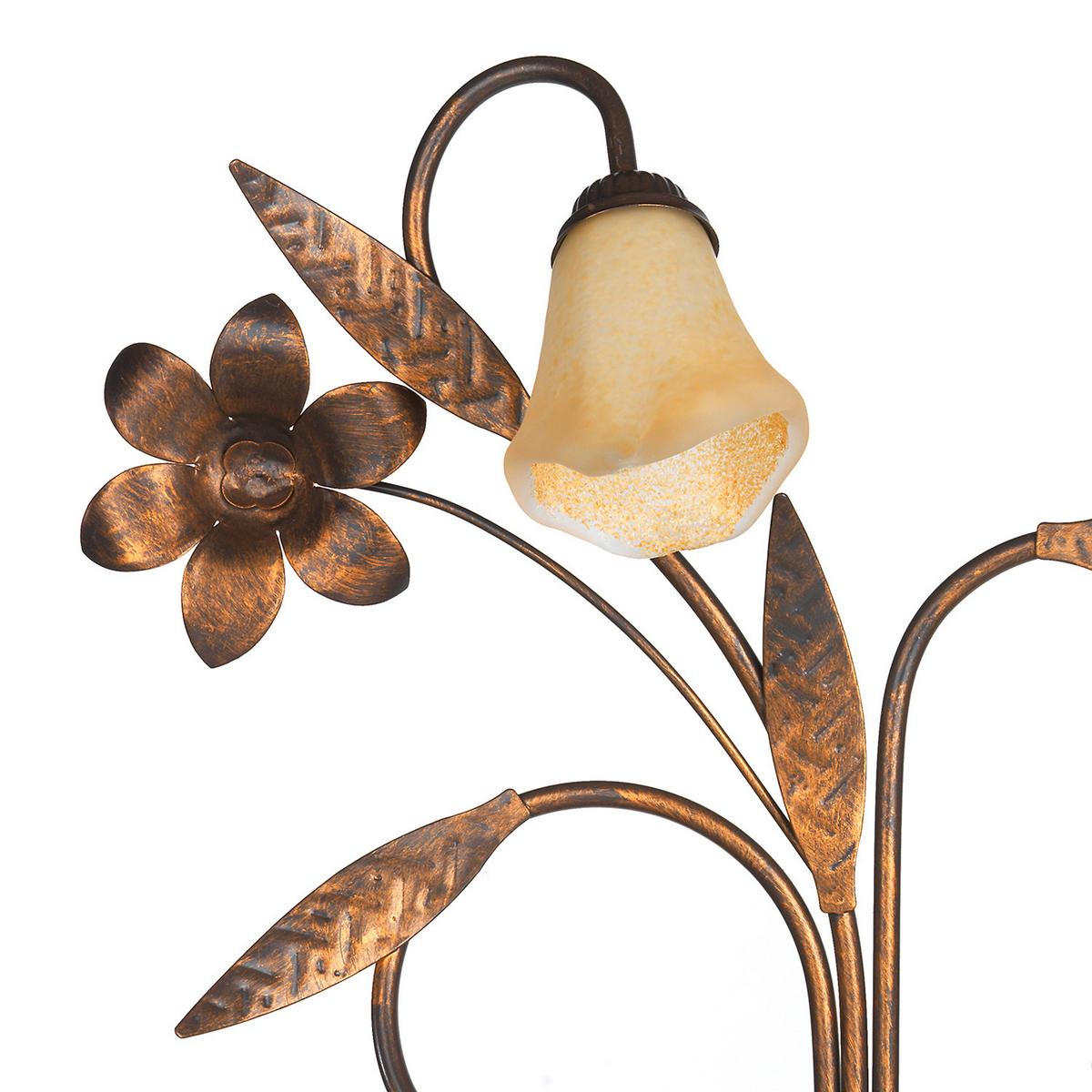 Wandleuchte Alga Bronzefarben max. 6 Watt - Bronzefarben, KONVENTIONELL, Glas/Metall (40/24/70cm)